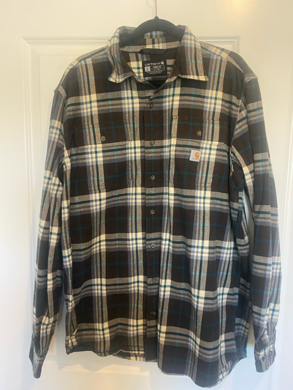 Carhartt size L tall loose fit button up flannel